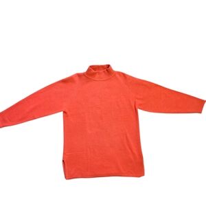 JEANNE PIERRE Orange Lambswool Angora Mock Neck Sweater L